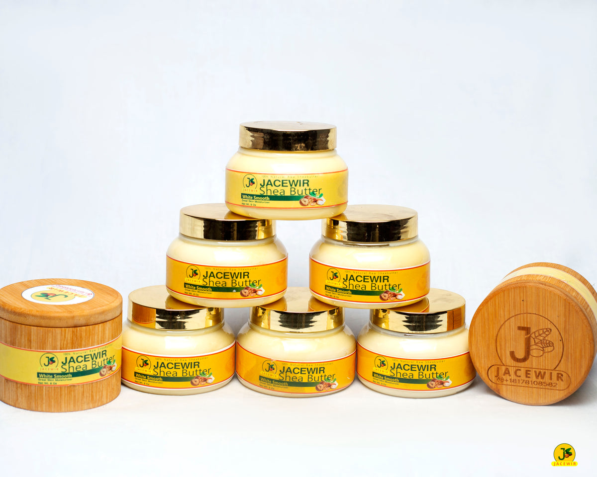 JACEWIR Shea Butter jars with wooden lids